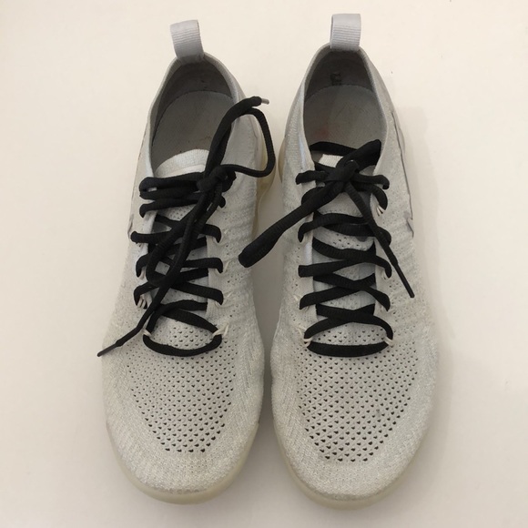 NIKE AIR VAPORMAX FLYNIT 2 WHITE GRAY RUNNING SNEAKERS MENS SIZE 7 - Picture 2 of 16